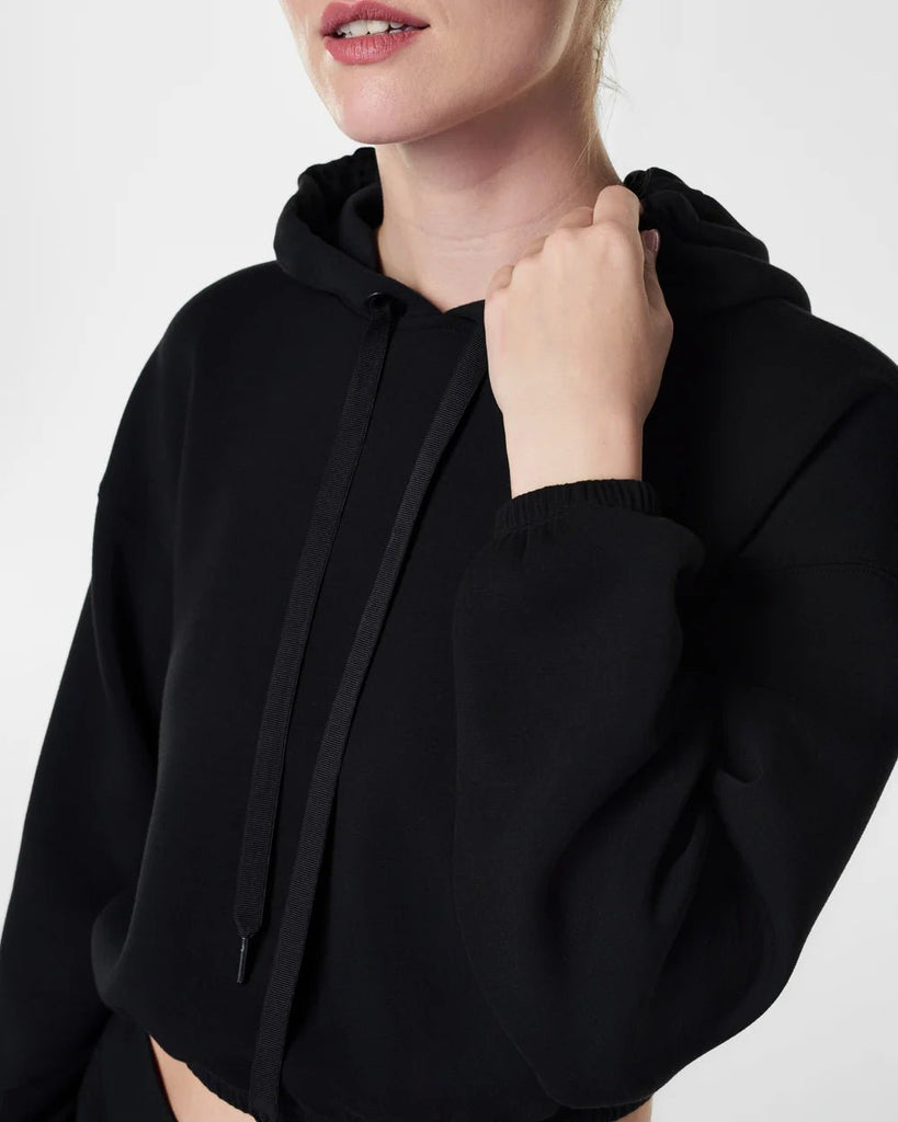 The SPANX Air Essentials Cinched Hoodie: Cropped Spans Super Soft Hoodie - MomQueenBoutique