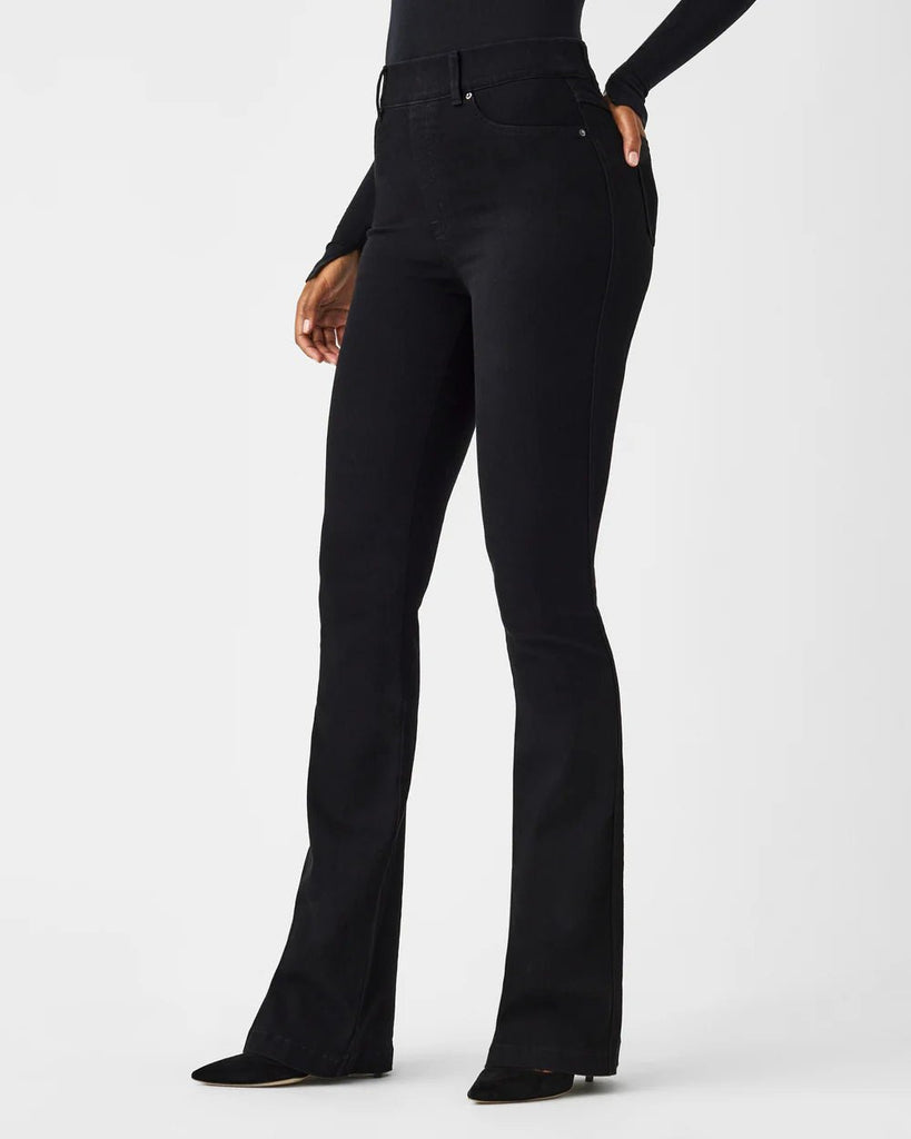 The SPANX™ EveryWear Black Flare Jeans - MomQueenBoutique