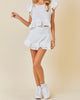 The Stevie Set: Ruffled White Short Set - MomQueenBoutique