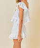 The Stevie Set: Ruffled White Short Set - MomQueenBoutique