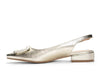 The Sweetie Slingback: Gold Metallic Buckle Flat Slide - MomQueenBoutique