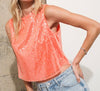 The Sylvia Top- Sequin Sleeveless Tank Top - MomQueenBoutique