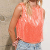 The Sylvia Top- Sequin Sleeveless Tank Top - MomQueenBoutique