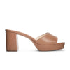 The Tai Sandal: Tan Chucky Heel Slide - MomQueenBoutique