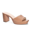 The Tai Sandal: Tan Chucky Heel Slide - MomQueenBoutique