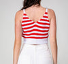 The USA Hottie Top: American Flag Knit Crop Top - MomQueenBoutique