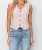 The Vera Vest: Pink Denim Sleeveless Vest - MomQueenBoutique