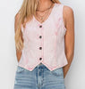 The Vera Vest: Pink Denim Sleeveless Vest - MomQueenBoutique