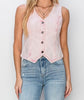 The Vera Vest: Pink Denim Sleeveless Vest - MomQueenBoutique