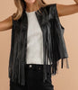 The Wynonna Vest: Faux Leather Fringe Vest - MomQueenBoutique