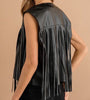 The Wynonna Vest: Faux Leather Fringe Vest - MomQueenBoutique