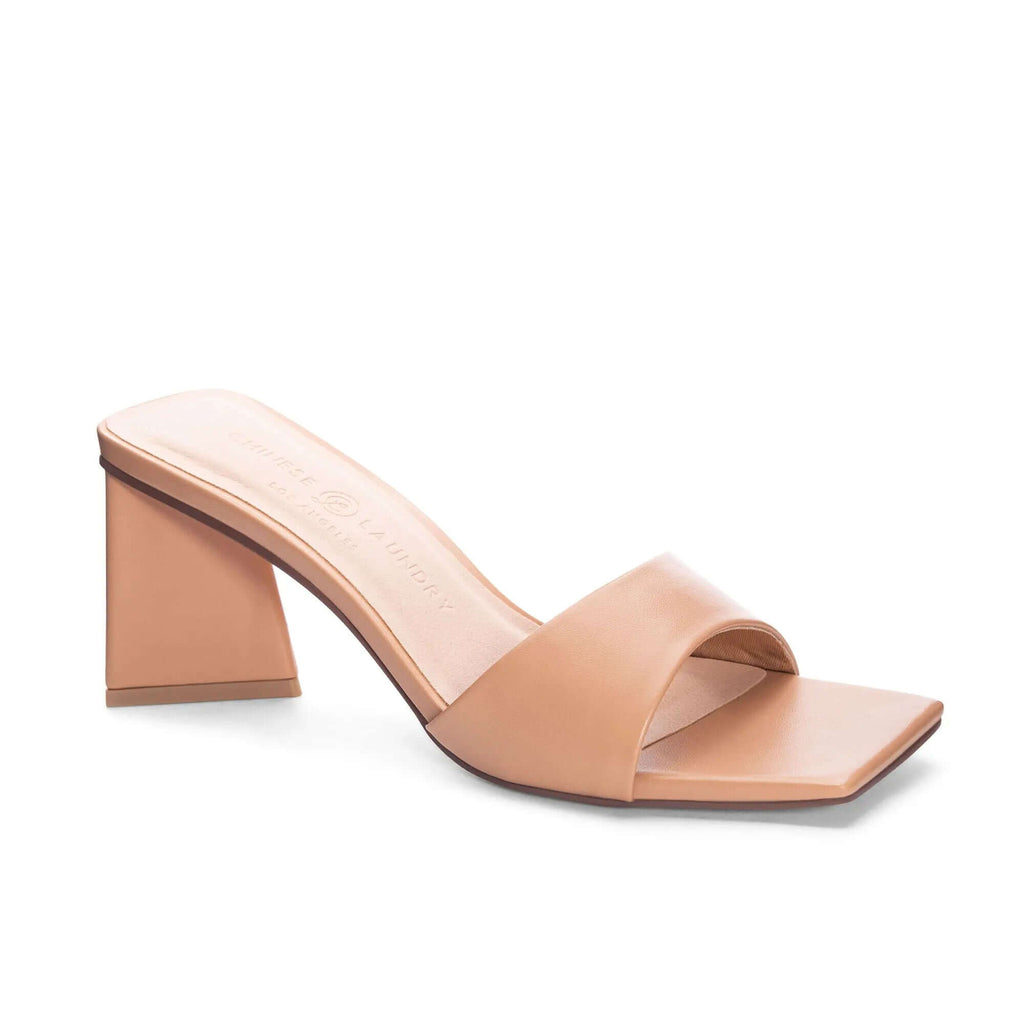 The Yanda Slide: Nude Square Toe Heel - MomQueenBoutique