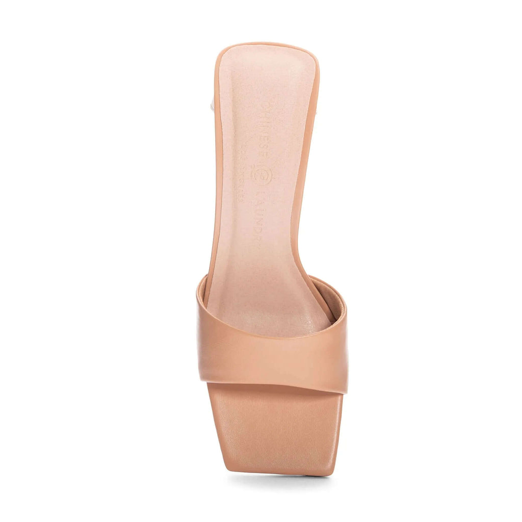The Yanda Slide: Nude Square Toe Heel - MomQueenBoutique