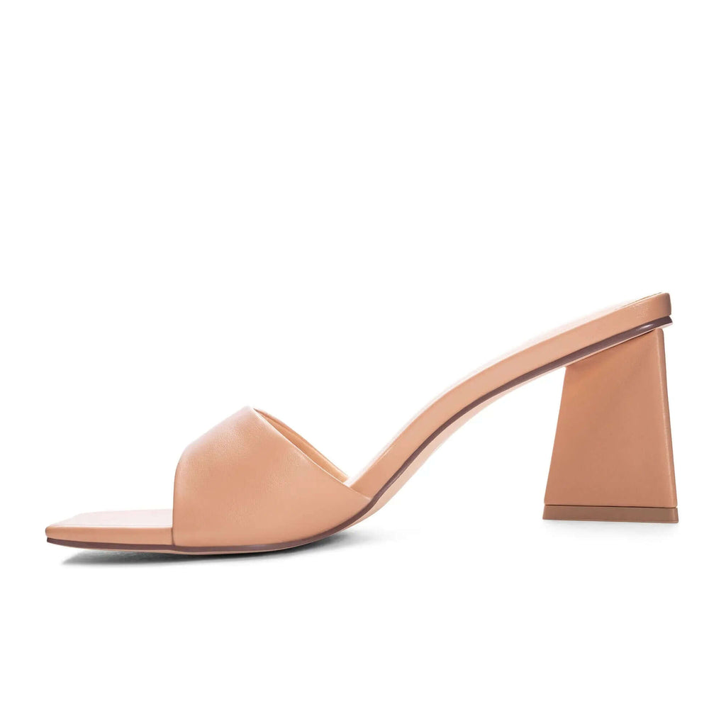 The Yanda Slide: Nude Square Toe Heel - MomQueenBoutique