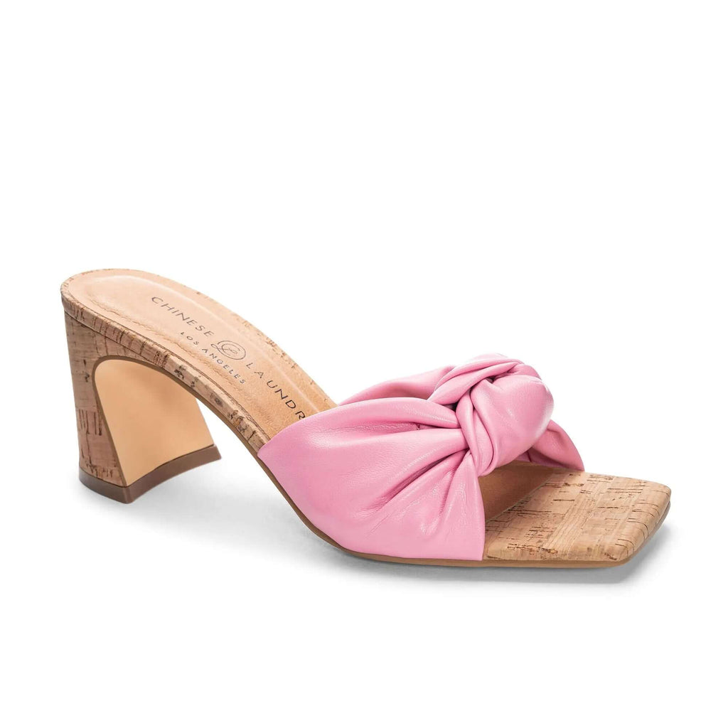 The Yvonna Slides: Pink Knotted Cork Slide - MomQueenBoutique