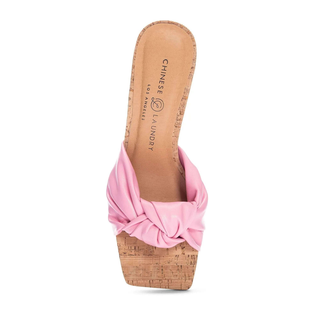 The Yvonna Slides: Pink Knotted Cork Slide - MomQueenBoutique