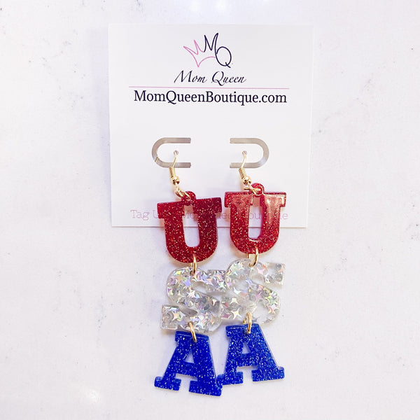 #USAPride Earrings - MomQueenBoutique