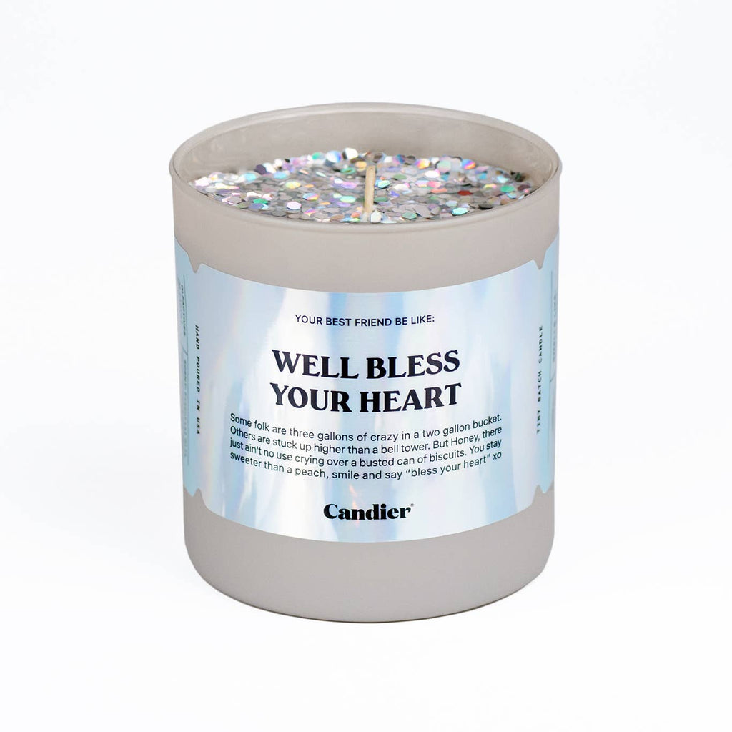 Bless Your Heart: Silver Sequin Soy Candle - MomQueenBoutique