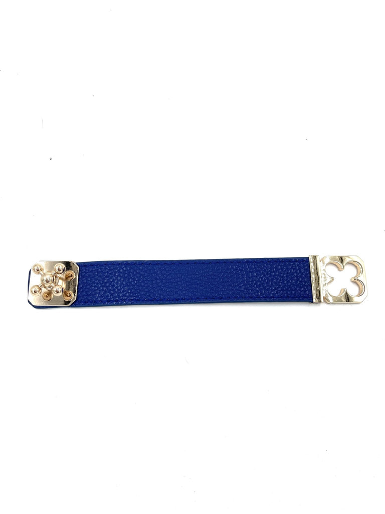 Bracelet: Blue Leather - MomQueenBoutique