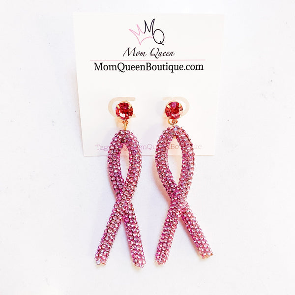 #BreastCancerAwareness Earrings - MomQueenBoutique