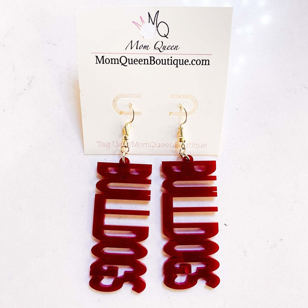 #BulldogPride EARRINGS - MomQueenBoutique