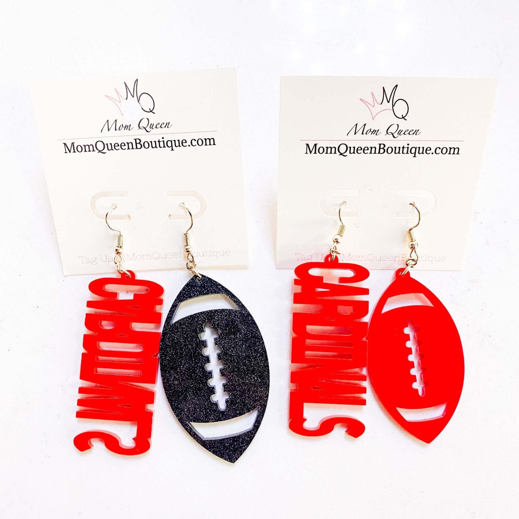 #CardinalFootball EARRINGS - MomQueenBoutique