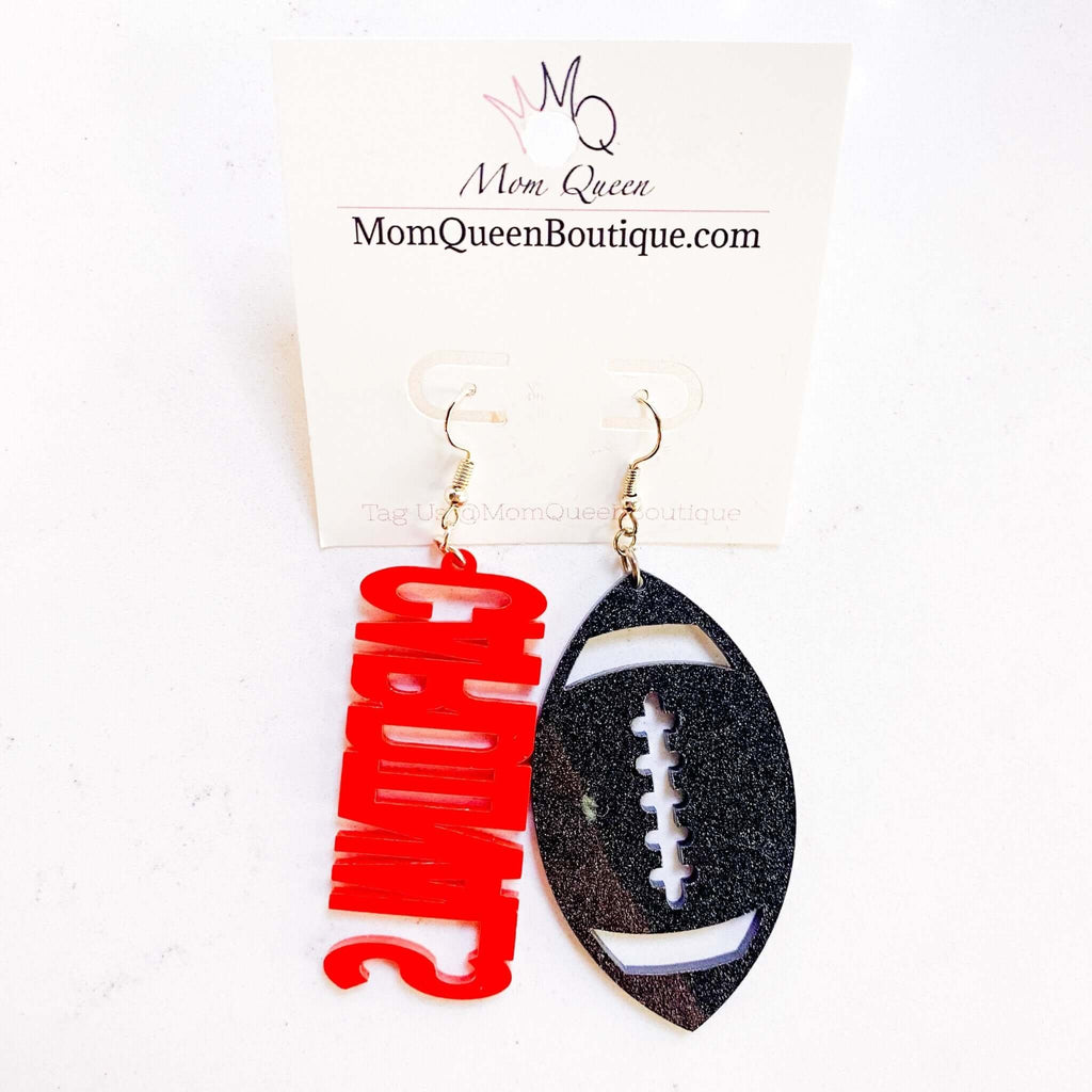 #CardinalFootball EARRINGS - MomQueenBoutique