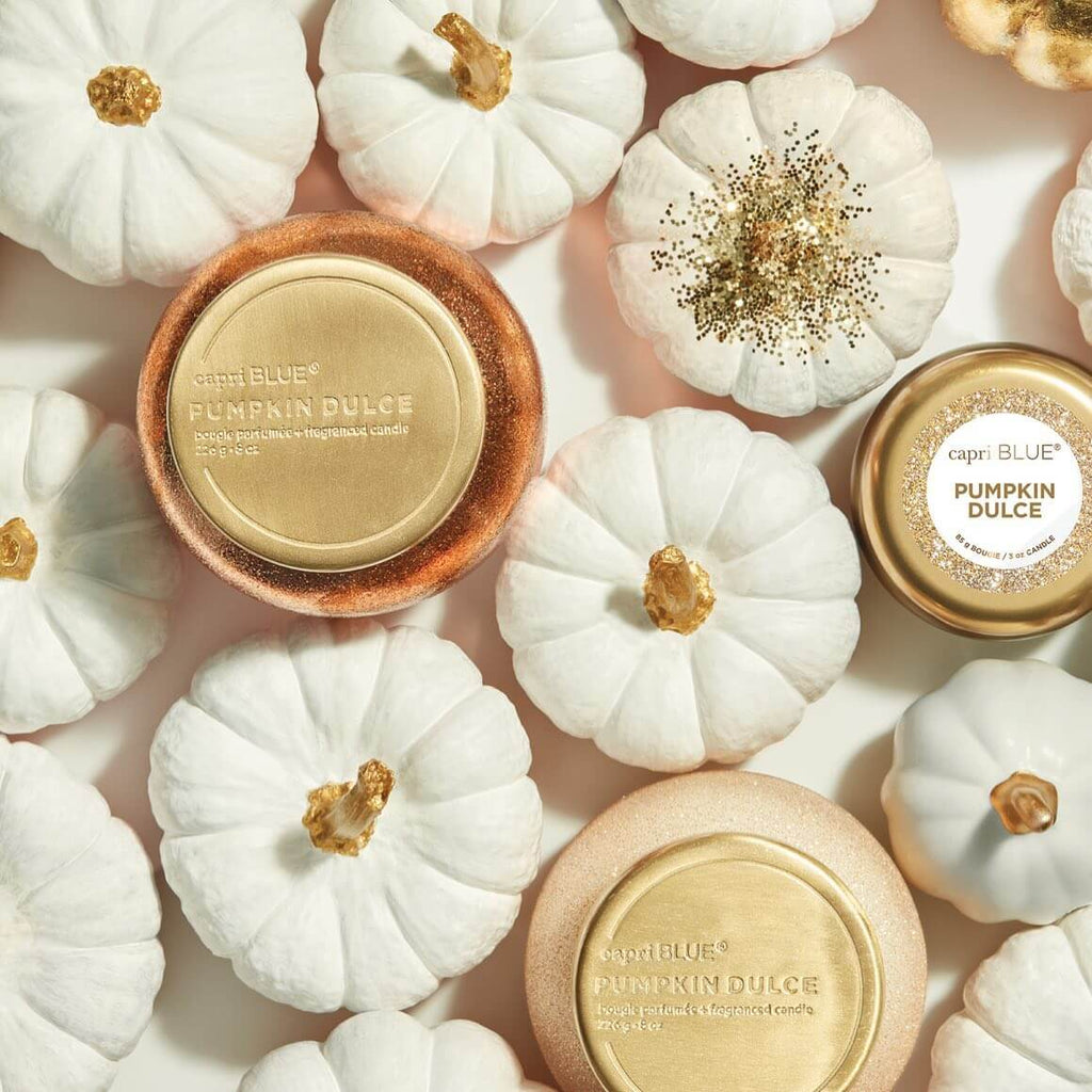 Champagne Glitter Pumpkin Spice Signature Jar Candle By Capri Blue - MomQueenBoutique