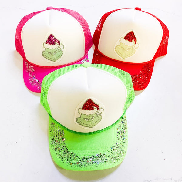 Christmas Grinch Caps - MomQueenBoutique