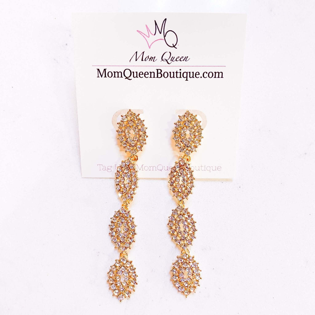 Diamond Stone Earrings - MomQueenBoutique