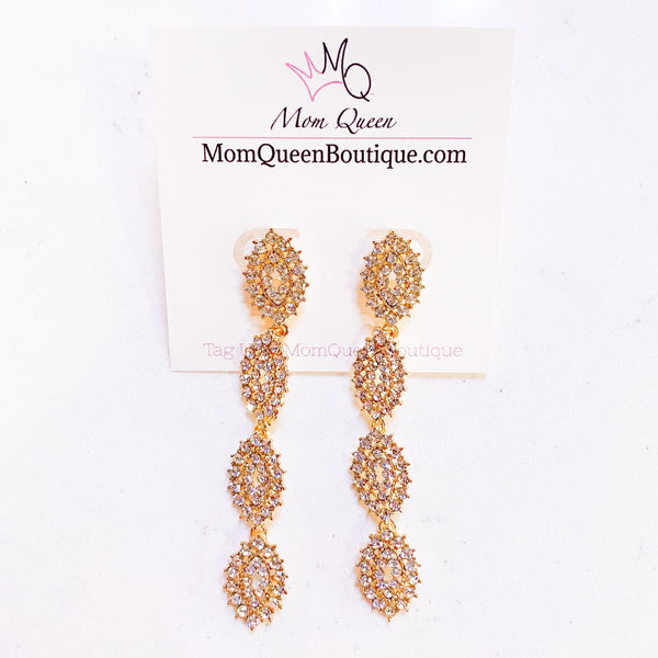 Diamond Stone Earrings - MomQueenBoutique