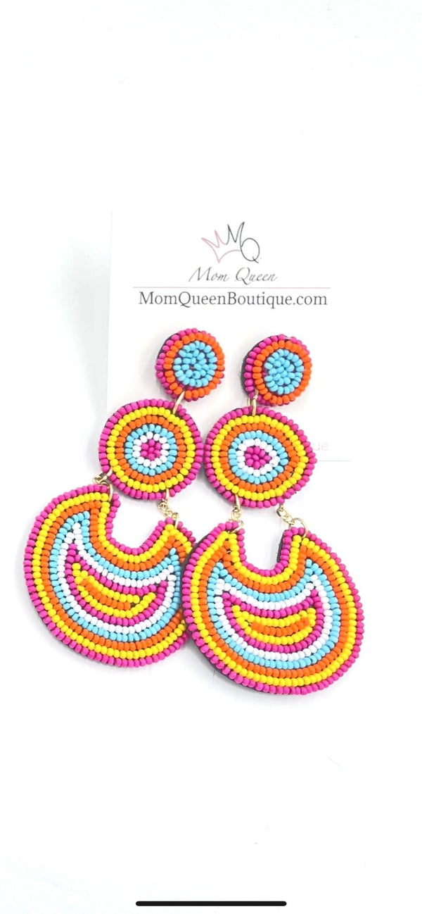 EARRING: Rainbow Circle - MomQueenBoutique