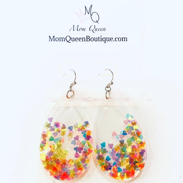 Earrings: #ColorfulHearts - MomQueenBoutique