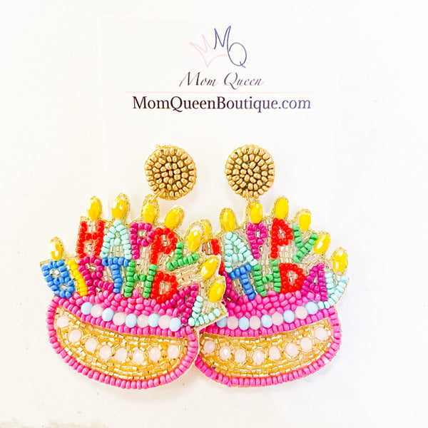 EARRINGS: #HappyBirthday Birthday Earrings - MomQueenBoutique