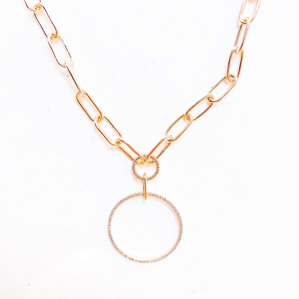 Gold Circle Necklace - MomQueenBoutique