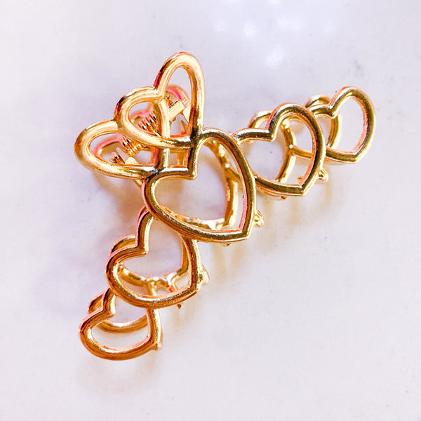 Gold Heart Claw Clip - MomQueenBoutique