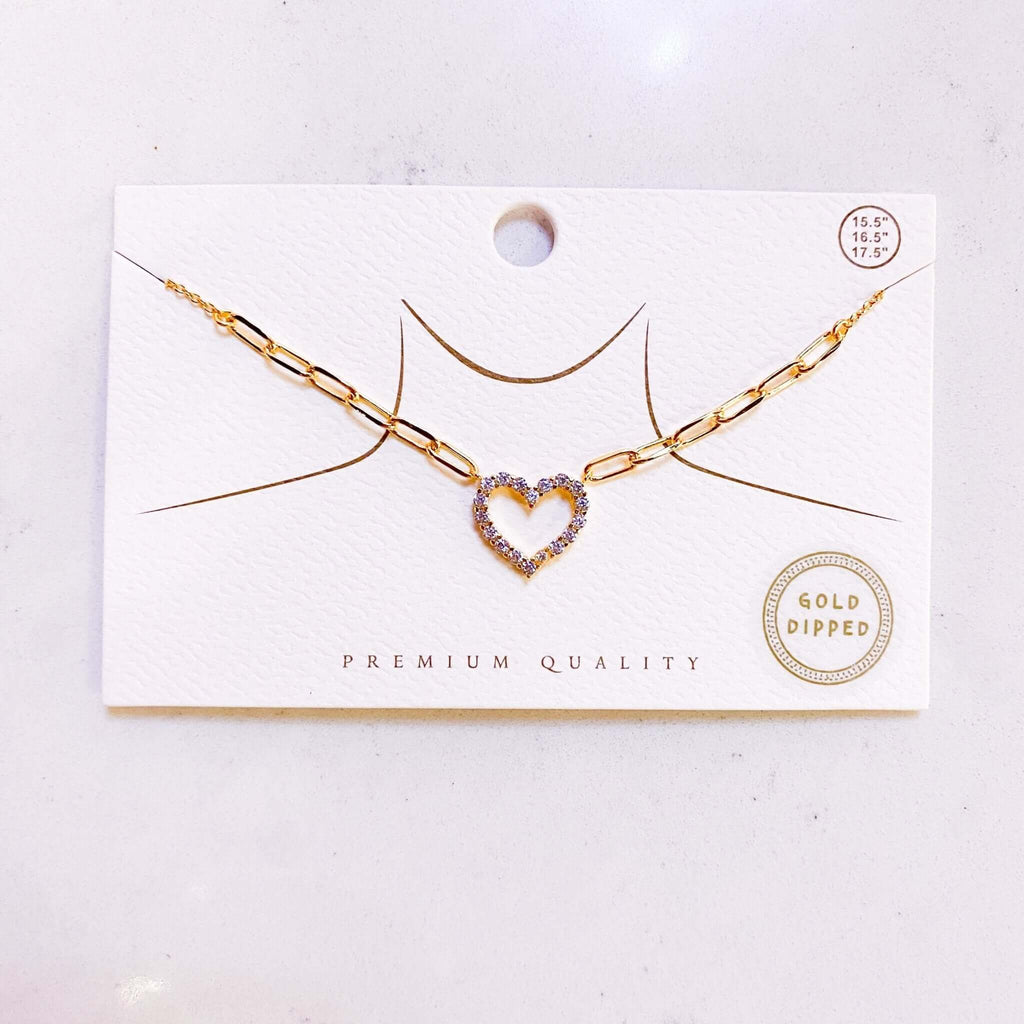 Heart Chained Necklace - MomQueenBoutique