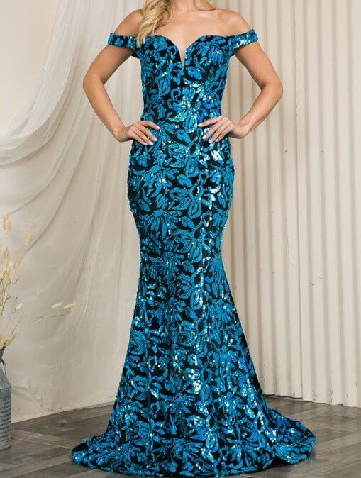 Heidi Gown: Long Formal Sequin Gown - MomQueenBoutique