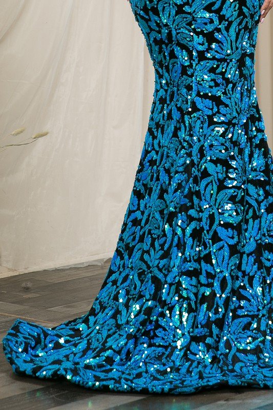 Heidi Gown: Long Formal Sequin Gown - MomQueenBoutique