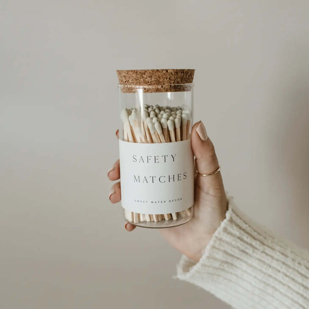 Medium White Hearth Matches Set - MomQueenBoutique