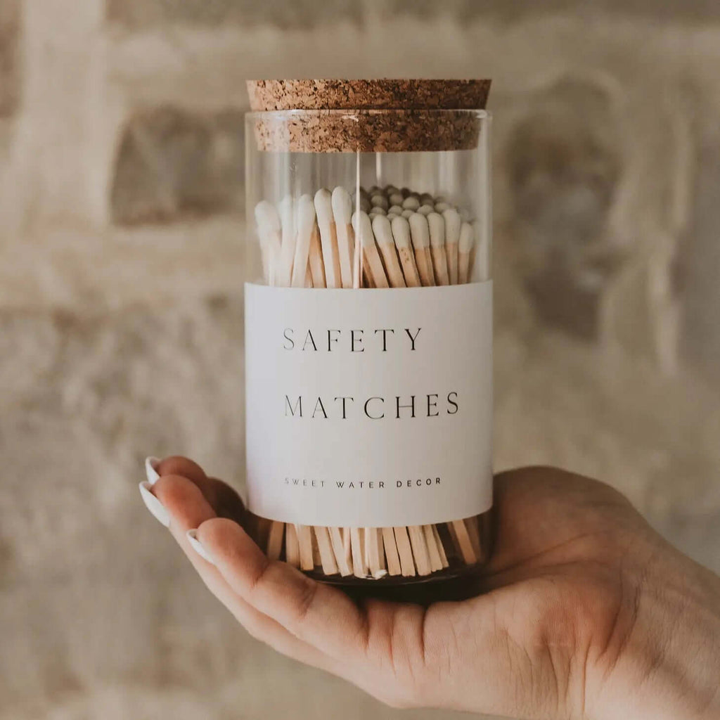 Medium White Hearth Matches Set - MomQueenBoutique