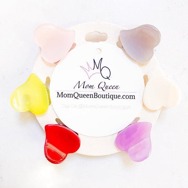 Mini Heart Clips - MomQueenBoutique