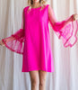 Patty Dress: Long Sleeve Mesh Ruffled Pink Dress - MomQueenBoutique