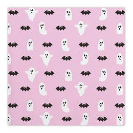 Pink Boo Napkins: Halloween Beverage Napkins - MomQueenBoutique