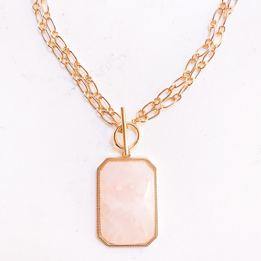 Pink Rock Necklace - MomQueenBoutique