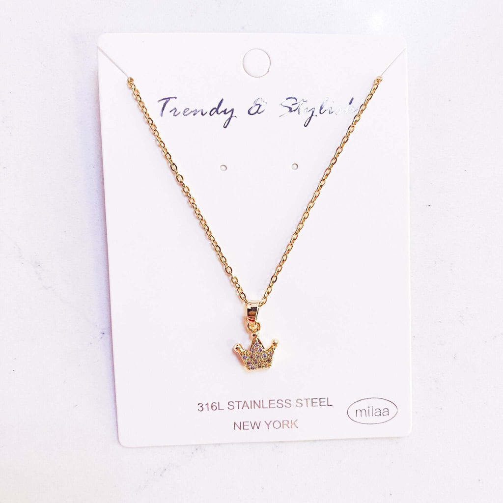 Sparkle Crown Necklace - MomQueenBoutique