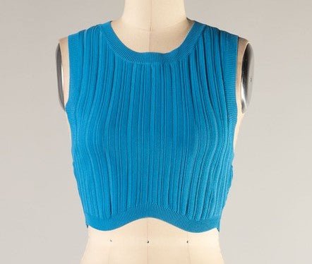 The Abigail Top: Cable Knit Cropped Tank Top - MomQueenBoutique