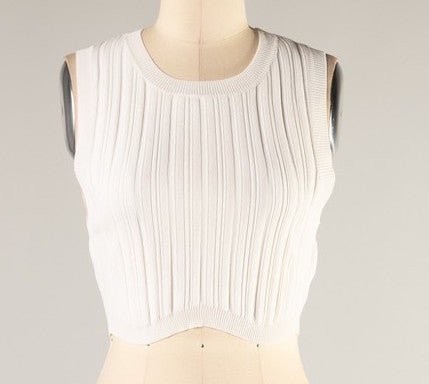The Abigail Top: Cable Knit Cropped Tank Top - MomQueenBoutique