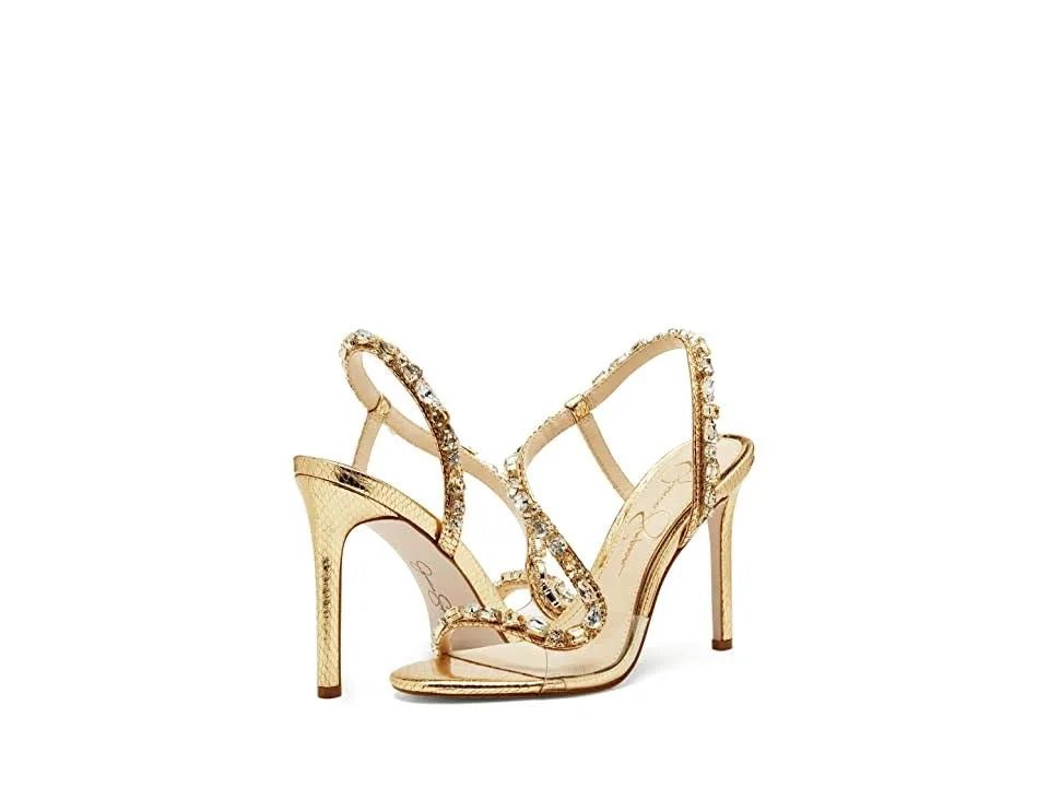 Strappy Micro Heel (WW) | Gold prom shoes, Heels, Gold kitten heels