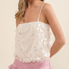 The Alex Top: Cream Sequin Embellished Top - MomQueenBoutique